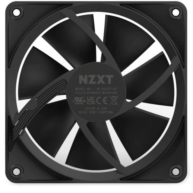 Вентилатор NZXT F120 RGB Черен