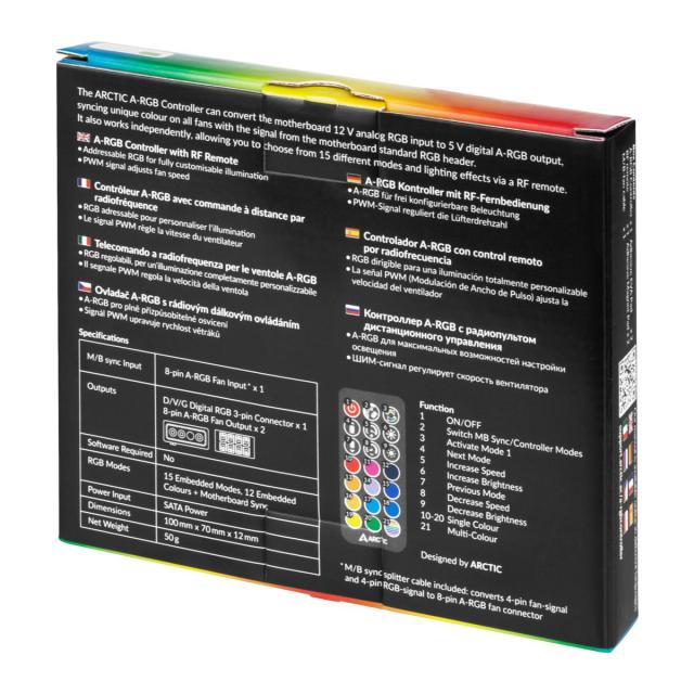 Контролер за вентилатори ARCTIC A-RGB, Controller, 2x 8-pin