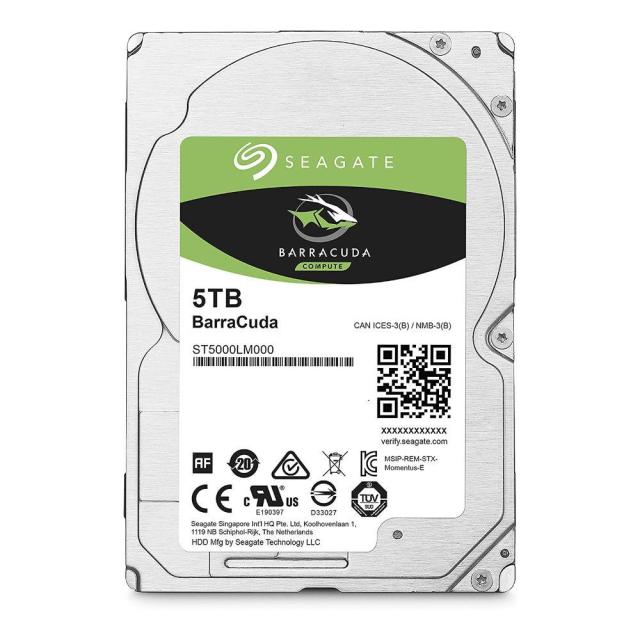 Твърд диск SEAGATE BarraCuda 5TB, 5400RPM, 2.5", 128MB, ST5000LM000