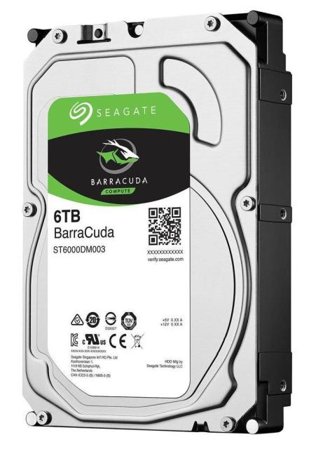 Твърд диск 6TB Seagate BarraCuda, SATA 3/6Gb/s, 5400 rpm, 256 MB кеш, 3.5" (8.89cm)