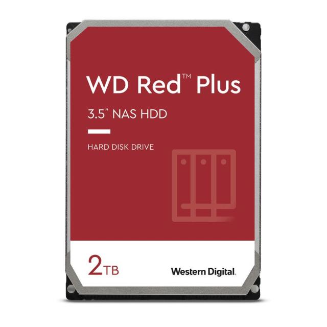 Твърд диск WD Red PLUS NAS, 2TB, 5400rpm, 128MB, SATA 3, 3.5' WD20EFZX