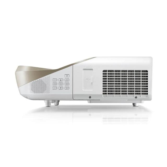 Мултимедиен проектор BenQ W1600UST Ultra Short Throw, DLP, 1080p, Home Cinema Projector, 100" screen from 170 mm, 140" screen from 373 mm, 3300 ANSI Lumens, 10 000:1, 2x VGA, 2x HDMI, Audio in/out, RS232, IR Receiver, Speakers 2x10W, 3D Ready, Option