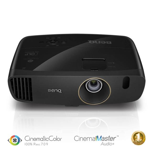 Мултимедиен проектор BenQ W2000+, DLP, 1080p (1920x1080), 15000:1, 2200 ANSI Lumens, VGA, HDMI, RCA, Speakers 2x10W, 3D Ready, Black