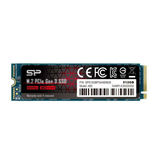 Silicon Power P34A80 512GB SSD, M.2-2280 PCIe NVMe 