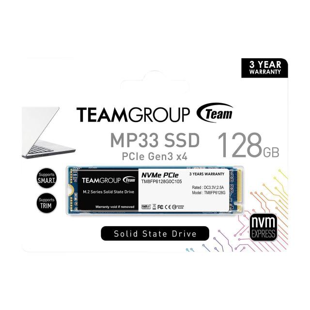 Team Group MP33 SSD, M.2 2280 128GB PCI-e 3.0 x4 NVMe