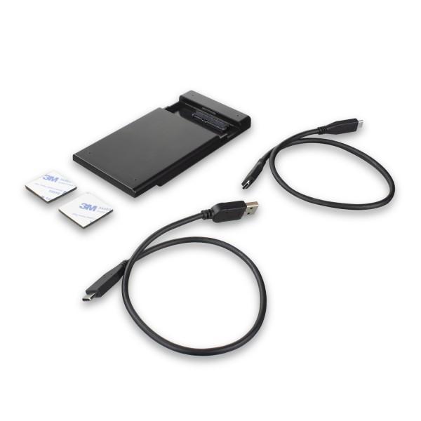 Кутия за твърд диск Ewent EW7072, 2.5", SATA, USB-C 3.2 Gen2 (USB 3.1), Черен