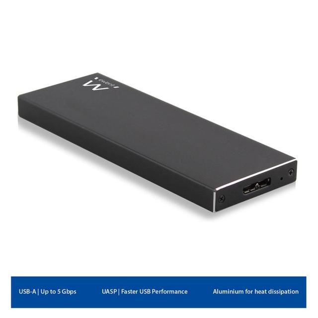 Чекмедже за твърд диск Ewent EW7023, M.2 SSD, USB-C 3.2 Gen1, Черен