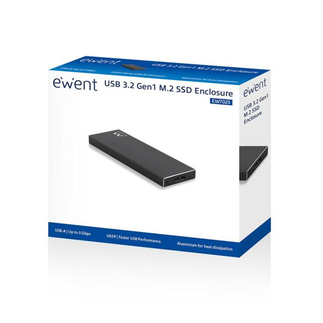 Чекмедже за твърд диск Ewent EW7023, M.2 SSD, USB-C 3.2 Gen1, Черен