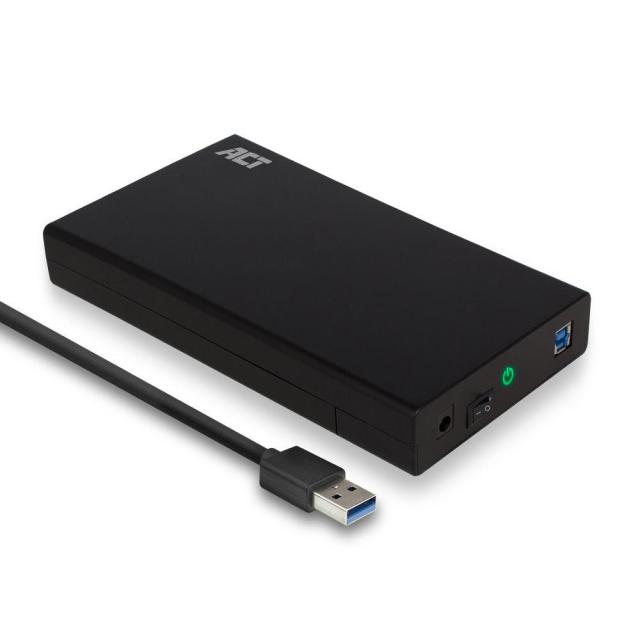 Кутия за твърд диск ACT AC1405, 3.5", SATA, USB 3.1 Gen1 (USB 3.0), Черен