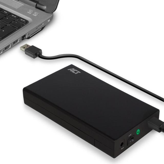 Кутия за твърд диск ACT AC1405, 3.5", SATA, USB 3.1 Gen1 (USB 3.0), Черен