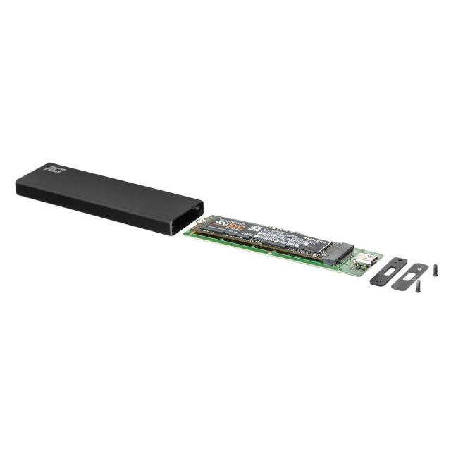 Кутия за твърд диск ACT AC1605, M.2 NVMe SSD, USB-C 3.1 Gen2, Черен