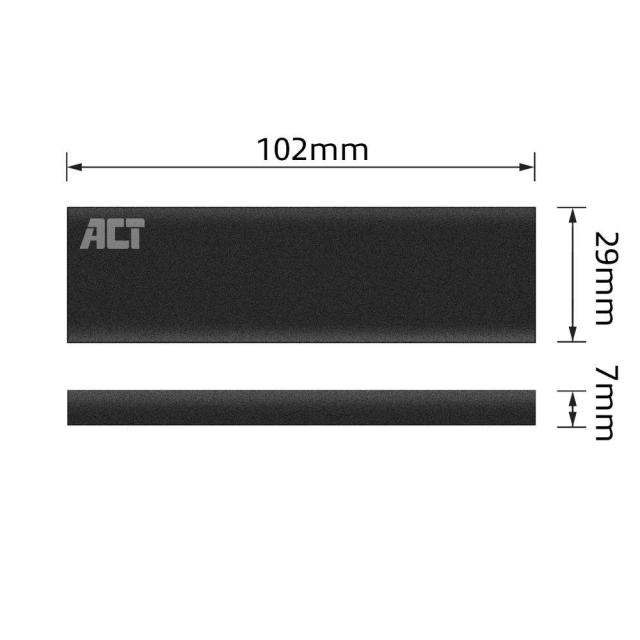 Кутия за твърд диск ACT AC1605, M.2 NVMe SSD, USB-C 3.1 Gen2, Черен