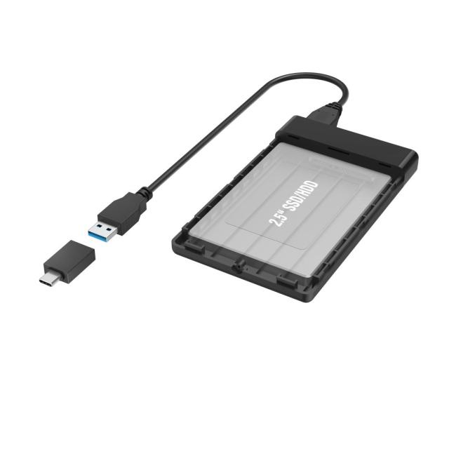 Кутия за твърд диск HAMA, 2.5", SSD, HDD, USB 3.2 Gen 1, SATA III, Черен