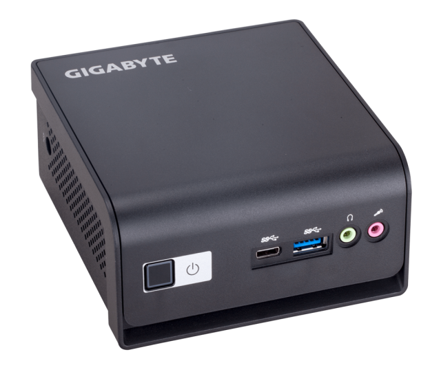 Мини компютър Gigabyte Brix GB-BMCE-4500C, Intel Celeron N4500 1.1/2.8 GHz, 1x SO-DIMM DDR4, 1x M.2, 1x Gigabit LAN, Wi-Fi, Bluetooth, 1x USB 3.0 Type-C, 3x USB 3.0, HDMI, Mini DisplayPort, Free DOS