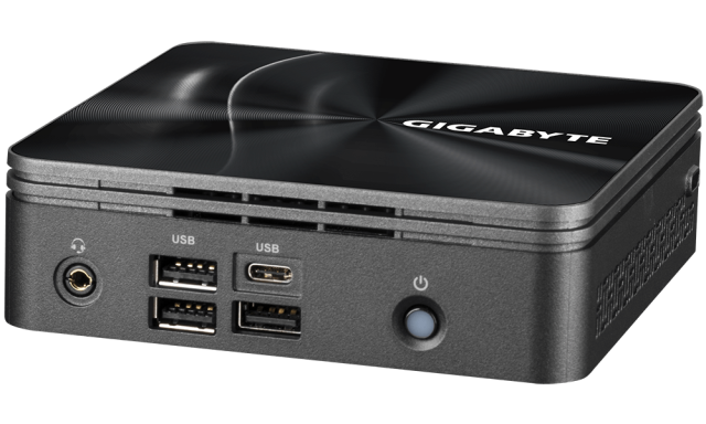 Мини компютър Gigabyte Brix BRRR3-4300, AMD Ryzen 3 4300U, 2 x SO-DIMM DDR4, M.2 SSD, USB Type-C™, WiFi 6 +BT, black, Free DOS