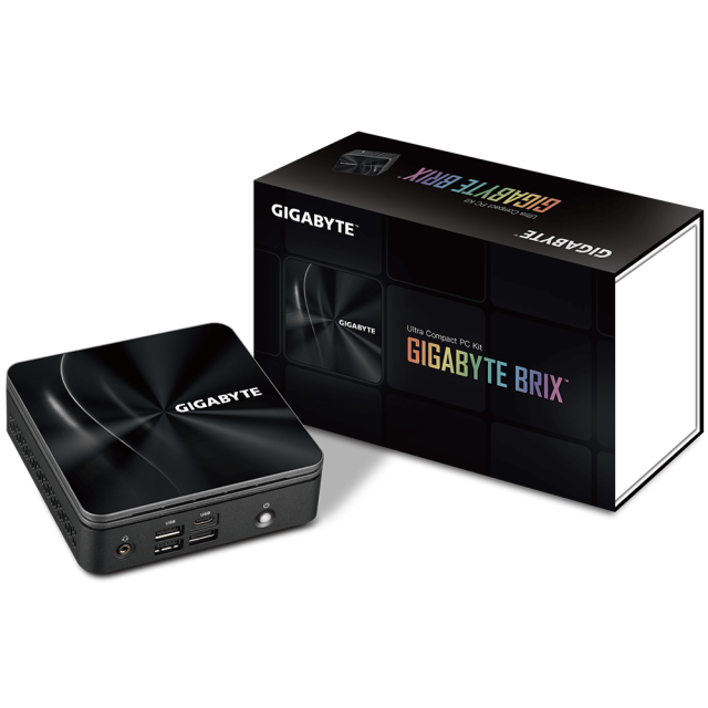 Мини компютър Gigabyte Brix BRRR3-4300, AMD Ryzen 3 4300U, 2 x SO-DIMM DDR4, M.2 SSD, USB Type-C™, WiFi 6 +BT, black, Free DOS
