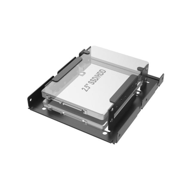 Преходник за твърд диск HAMA, 2 x 2.5" SSD и HDD в слот HDD 3.5", Черен