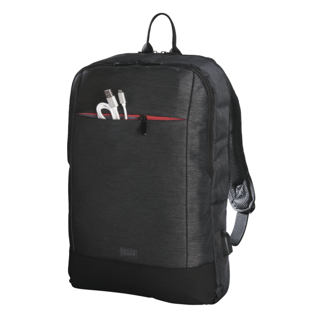 Раница за лаптоп HAMA Manchester, До 44 см, 17.3", С изведен USB порт, черен