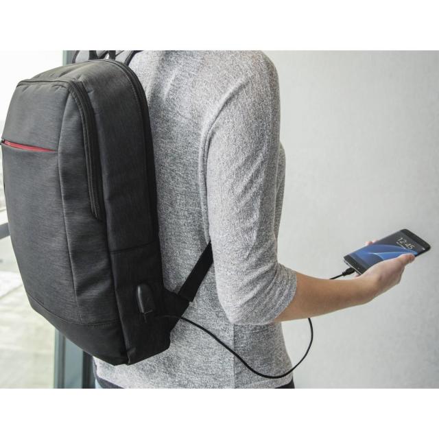 Раница за лаптоп HAMA Manchester, До 44 см, 17.3", С изведен USB порт, черен