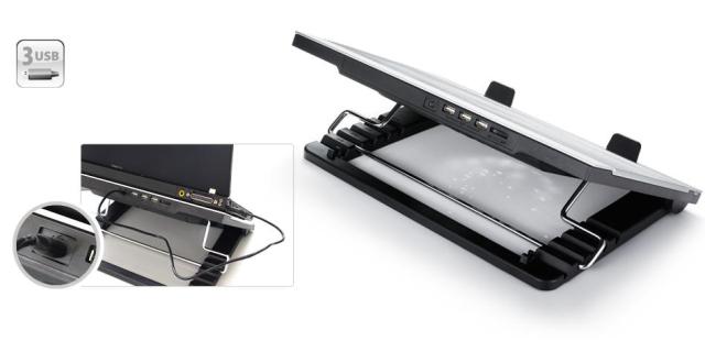 Охладител за лаптоп DeepCool N9BLACK, 17", 180 mm, Черен
