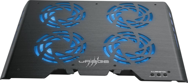 Стойка за лаптоп Hama uRage Freezer 600 Metal (186061), до 17.3", охлаждаща, RGB подсветка, черна
