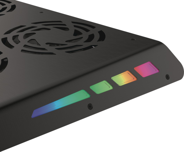 Стойка за лаптоп Hama uRage Freezer 600 Metal (186061), до 17.3", охлаждаща, RGB подсветка, черна