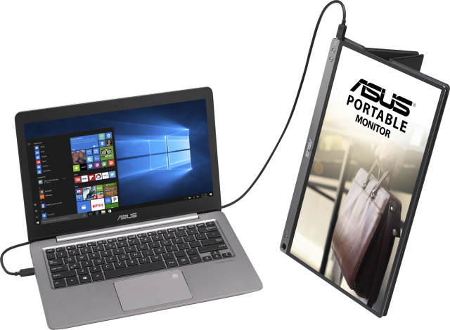 Монитор ASUS ZenScreen MB16ACM 15.6" FHD (1920x1080), USB Type-C, IPS, Преносим