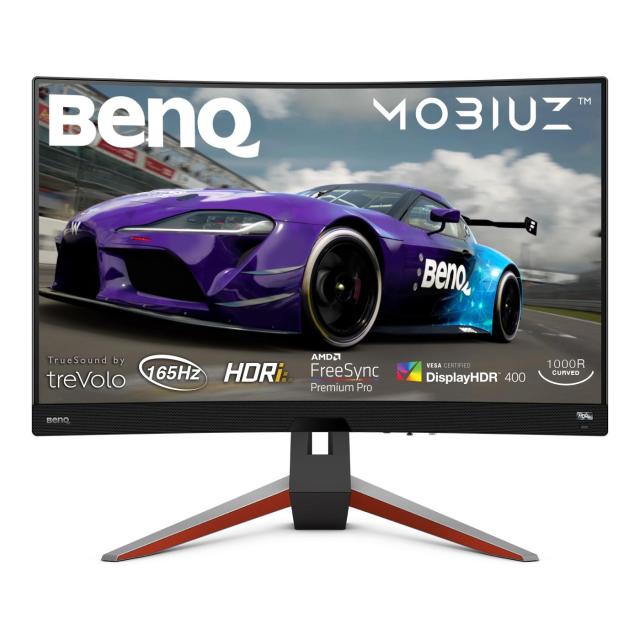 Монитор BenQ EX2710R MOBIUZ 165Hz, VA, 27 inch, Wide, QHD, 1ms, HDR, HDMI, DisplayPort, Извит, Черен