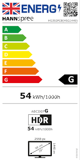 Геймърски монитор HANNSPREE HG392PCB, WQHD, Wide, Извит, 38.5 inch, 165 Hz, HDMI, DP, Черен