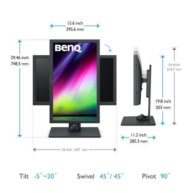 Монитор BenQ SW271C, IPS‎, 27 inch, Wide, 4K, HDR10, USB-C, Display Port, HDMI, USB Hub, Card Reader, Черен