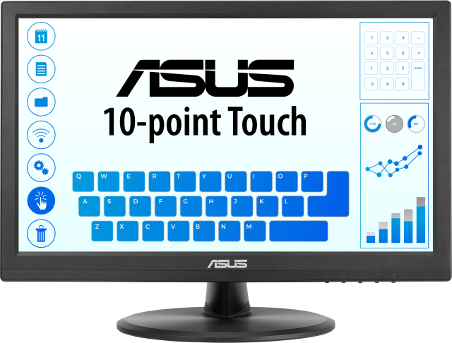 Тъч монитор ASUS VT168HR, 15.6" (1366x768), 10-point Touch, HDMI(v1.4), VGA, Черен