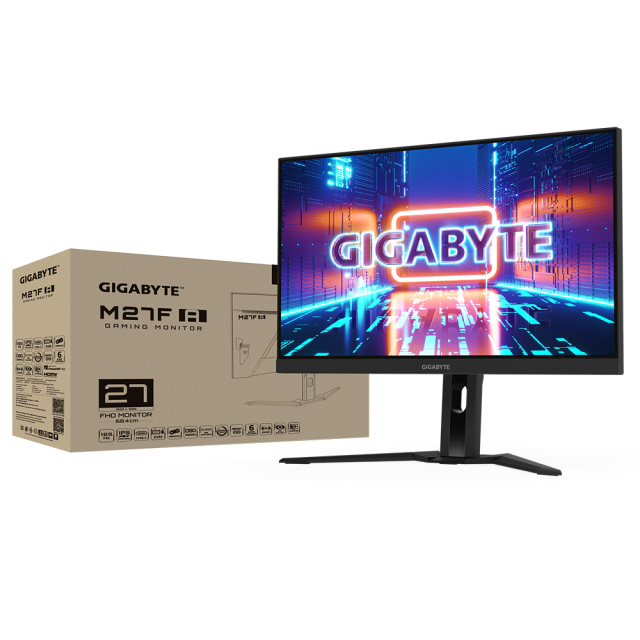 Геймърски Монитор Gigabyte M27F-A, 27" SS IPS, 1920 x 1080 (FHD), KVM,165hz, 1ms