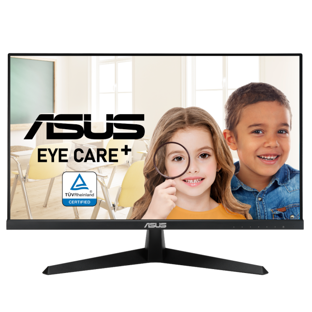 Монитор ASUS VY249HE, 23.8" FHD(1920x1080), Eye Care Plus, IPS, 75Hz, 1ms, FreeSync, Rest Reminder, Blue Light Filter, Flicker Free, Antibacterial Treatment