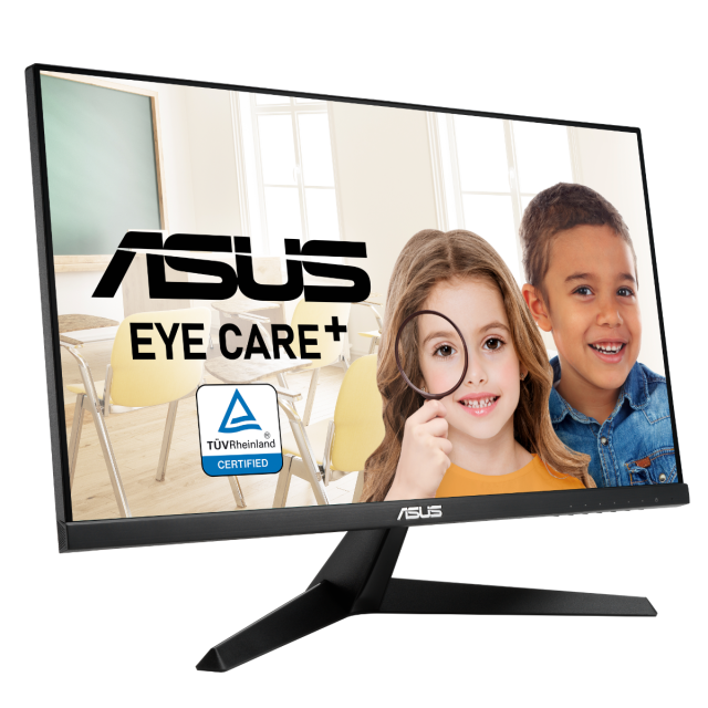 Монитор ASUS VY249HE, 23.8" FHD(1920x1080), Eye Care Plus, IPS, 75Hz, 1ms, FreeSync, Rest Reminder, Blue Light Filter, Flicker Free, Antibacterial Treatment