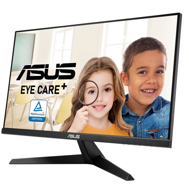Монитор ASUS VY249HE, 23.8" FHD(1920x1080), Eye Care Plus, IPS, 75Hz, 1ms, FreeSync, Rest Reminder, Blue Light Filter, Flicker Free, Antibacterial Treatment