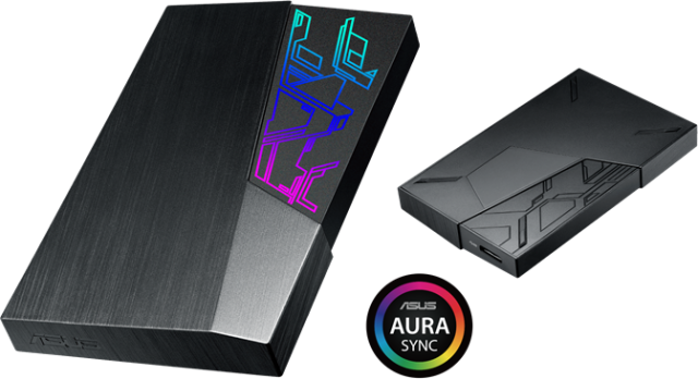 Външен хард диск ASUS FX Automatic Backup, Aura Sync RGB 1TB 2.5", USB 3.1