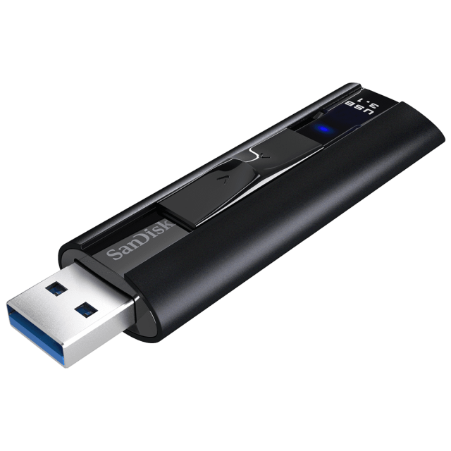 USB памет SanDisk Extreme PRO 128GB Solid State Flash Drive, USB 3.1, Черен