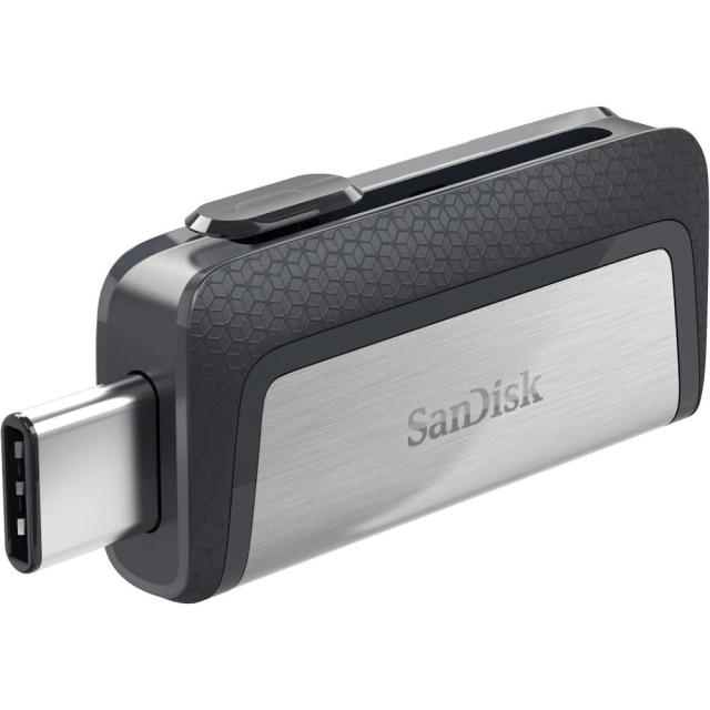 USB памет SanDisk Ultra Dual Drive 128GB, USB 3.0/ Type-C, Черно-сива