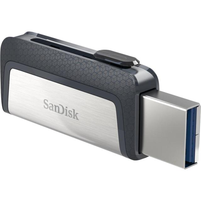 USB памет SanDisk Ultra Dual Drive 128GB, USB 3.0/ Type-C, Черно-сива