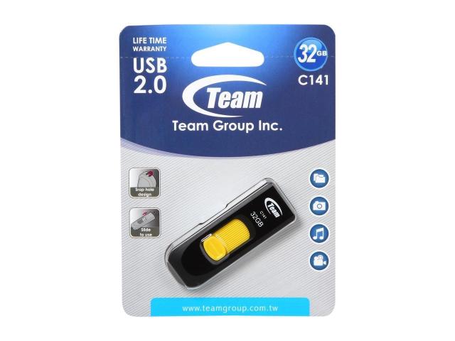 Памет USB Team Group Elite C141, 32GB, USB 2.0, Жълт