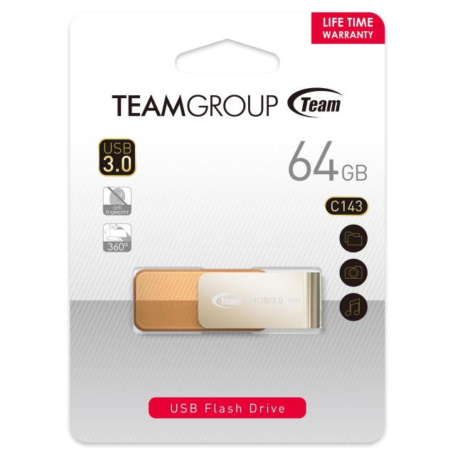 USB памет Team Group C143 64GB USB 3.0, Кафяв
