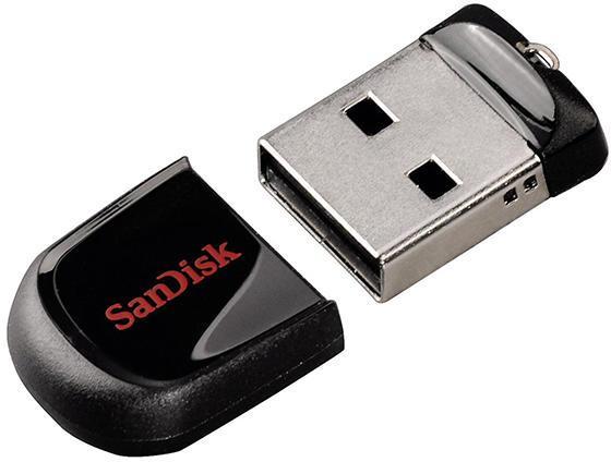 Памет 64GB USB Flash Drive, SanDisk Cruzer Fit, USB 2.0, черна