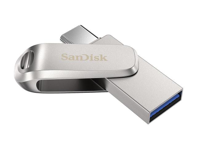 USB памет SanDisk Ultra Dual Drive Luxe, 128GB, USB 3.1 Type-C, Сребрист