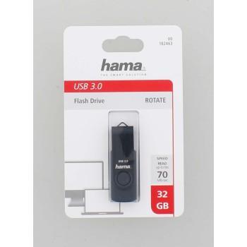 USB памет HAMA Rotate, 32GB, UBS 3.0 70 MB/s, Петролно синьо