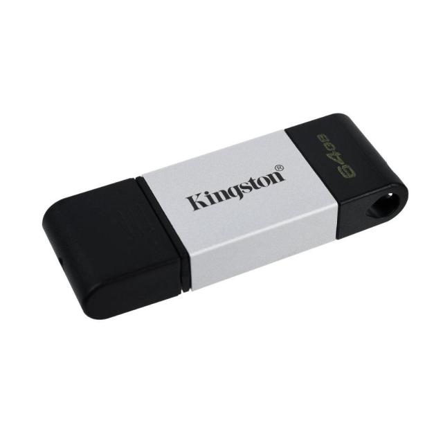 USB памет KINGSTON DataTraveler 80, 64GB, USB-C 3.2 Gen 1, Черна