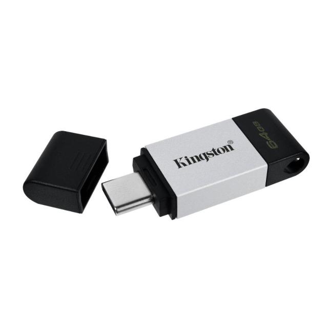 USB памет KINGSTON DataTraveler 80, 64GB, USB-C 3.2 Gen 1, Черна