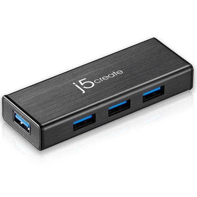 USB хъб J5Create JUH340, 4-портов USB 3.0, Черен 