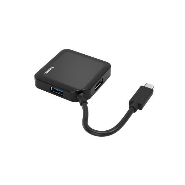 USB хъб HAMA, USB-C 4 x USB 3.2 Gen 1, 5 Gbit/s, Черен