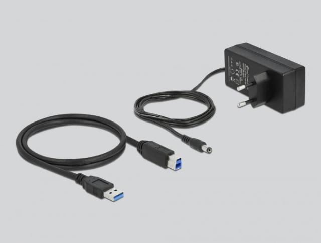 USB хъб Delock 63264, 7 x USB-A, 1 Fast Charging Port, 1 x USB-B, 1 x USB Type-C PD, с захранване