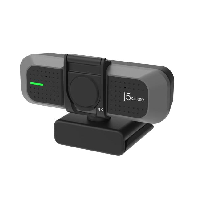 Уеб камера j5create JVU430, 4K Ultra HD, Два микрофона, 360° Rotation, Черен